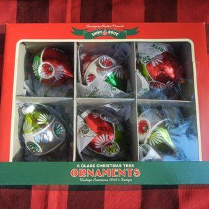 Radko Shiny Brite HS Reflector Tulips - 6 Glass Ornaments